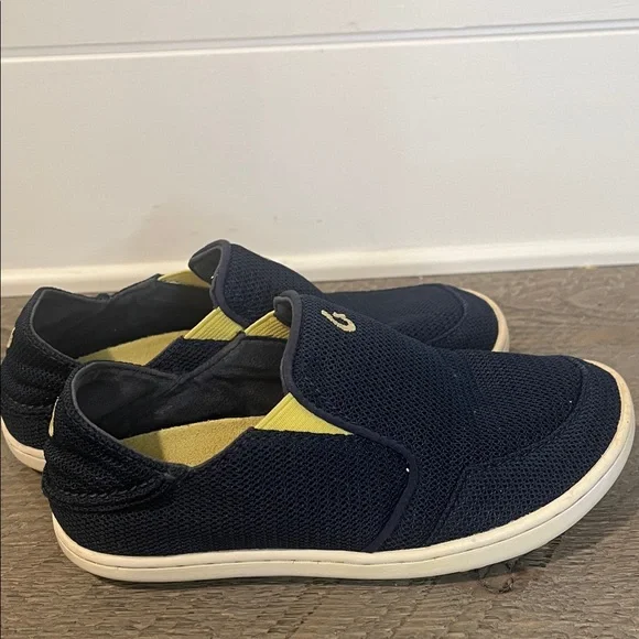 OluKai Nohea Mesh Shoes Navy Blue Slip On Lightweight Loafers - Boys Size 13 - Picture 7 of 11
